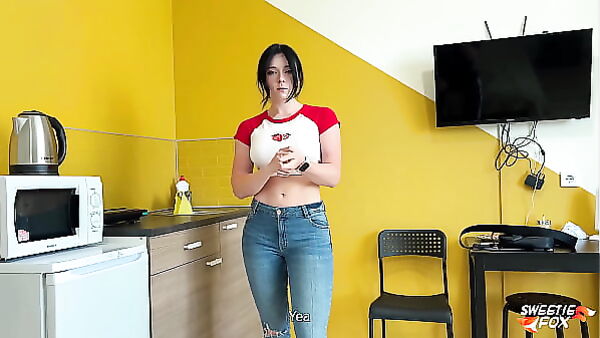 Anal Creampie Scene: Brunette in Black Stockings