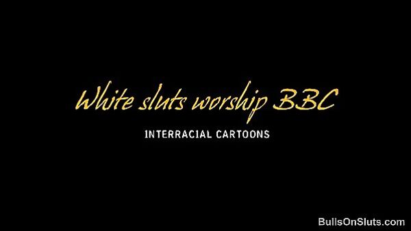 Cartoon Interracial Blowjob: BBC Worship