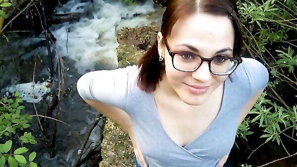 Public Blowjob On A Walk In The Woods POV