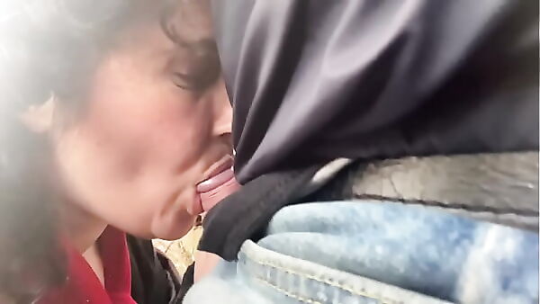 Curly Brunette Sucks and Gets Fucked in the Woods