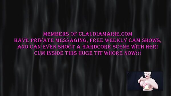 Claudia Marie Works Her Massive Fake Tits Rough